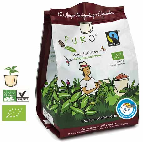 1 kaps pr 001 espresso capsules puro fairtrade bio archipelago 100 arabica