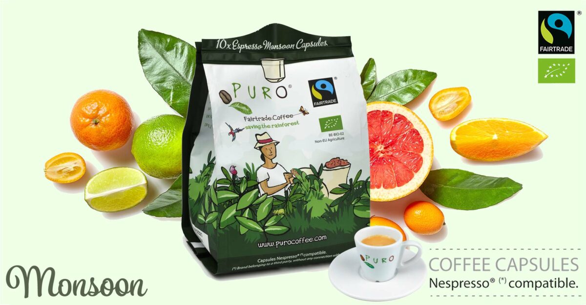 3 kaps pr 002 espresso capsules puro fairtrade bio monsoon 100 arabica